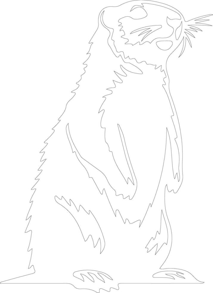 AI generated marmot  outline silhouette vector