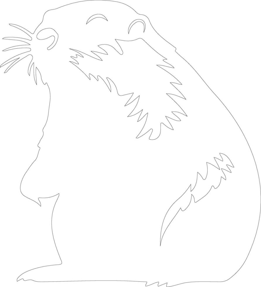 AI generated marmot  outline silhouette vector