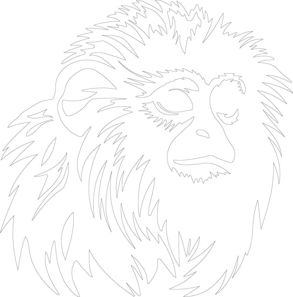 AI generated marmoset  outline silhouette vector