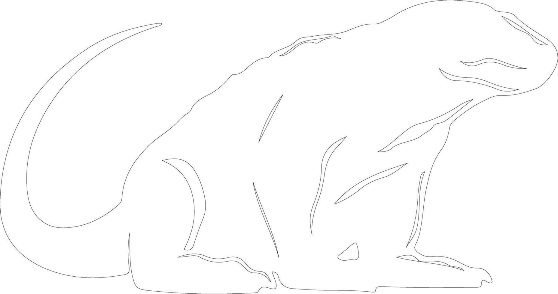 AI generated Komodo dragon  outline silhouette vector