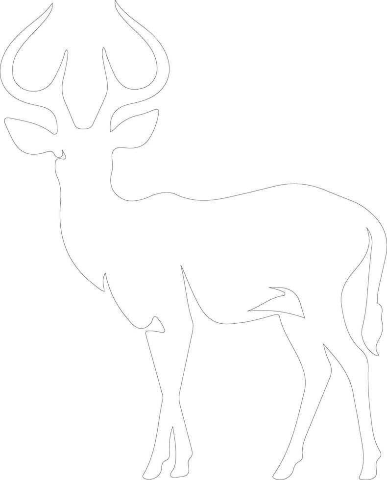 AI generated Kudu  outline silhouette vector