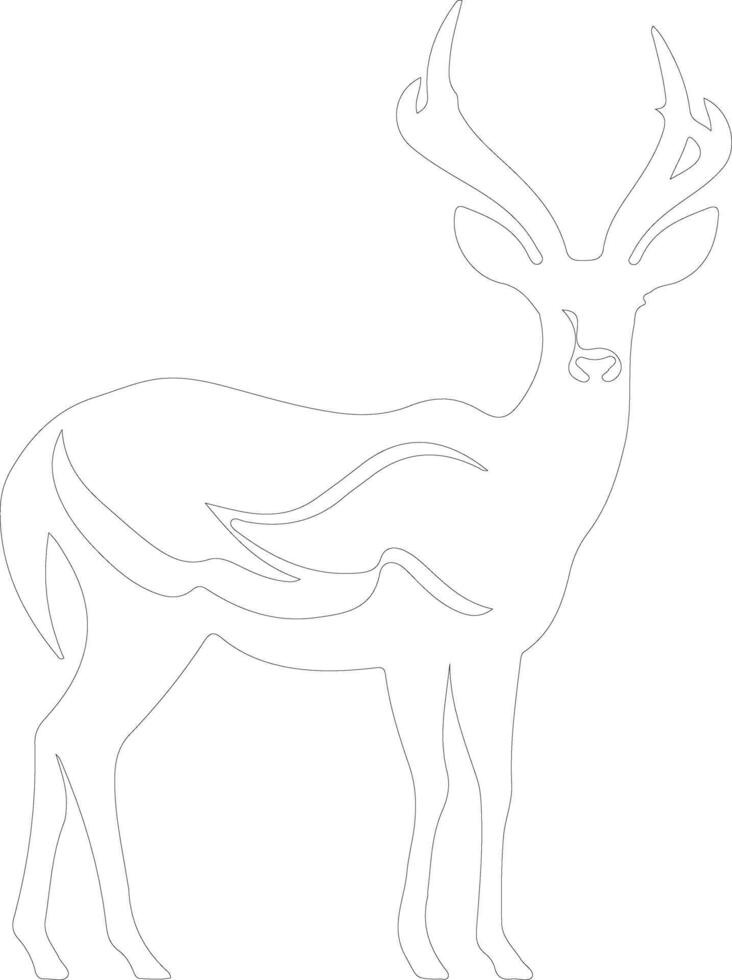 AI generated Kudu  outline silhouette vector