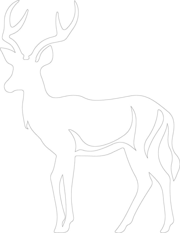 AI generated Kudu  outline silhouette vector