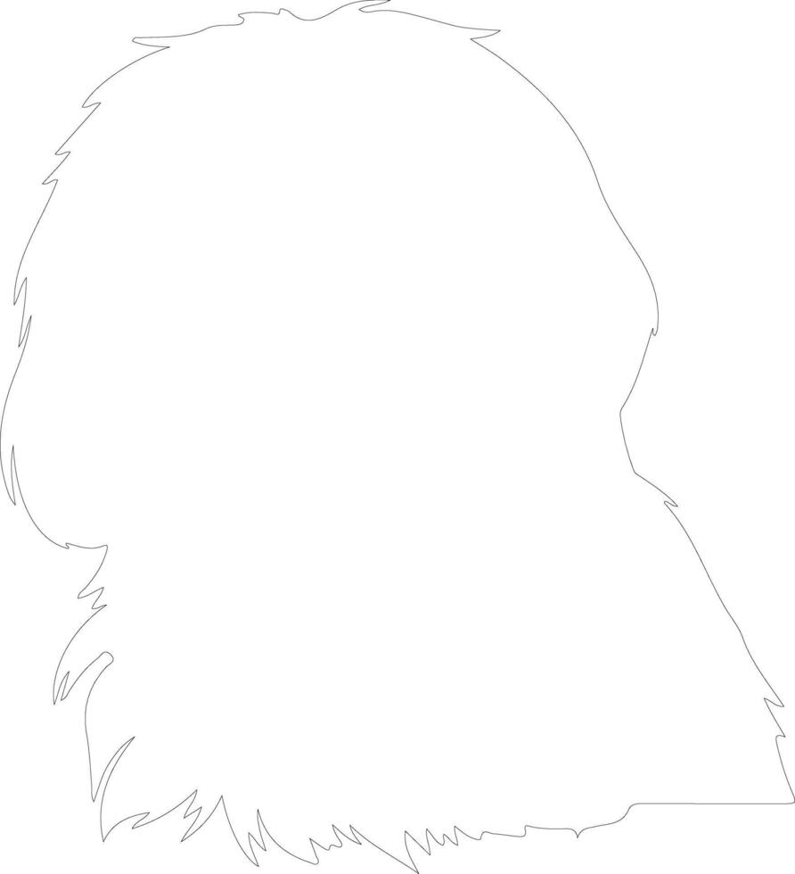 AI generated Lhasa Apso  outline silhouette vector