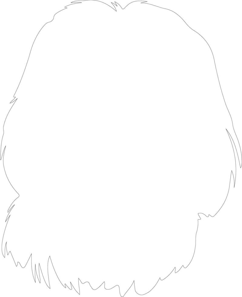 AI generated Lhasa apso  outline silhouette vector