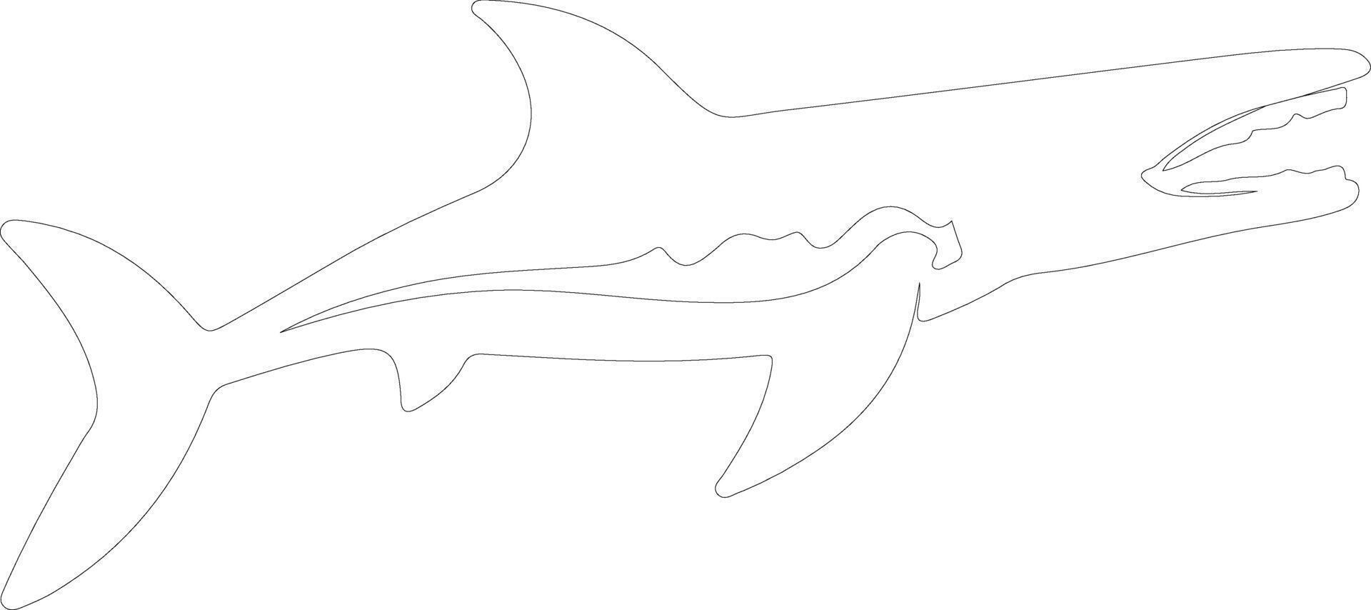 AI generated Liopleurodon  outline silhouette vector