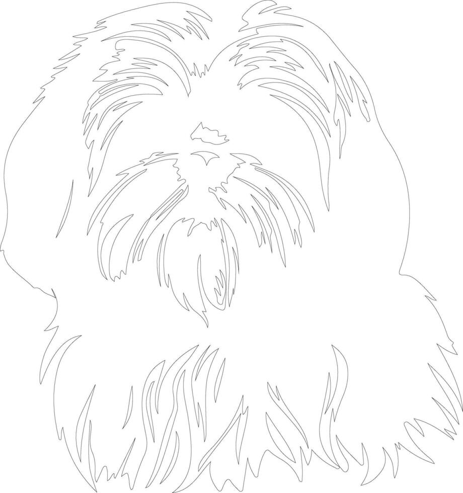 AI generated Lhasa Apso  outline silhouette vector