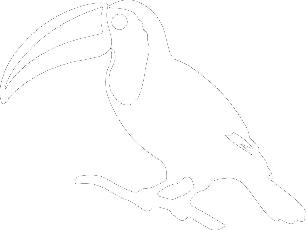 AI generated keel-billed toucan  outline silhouette vector