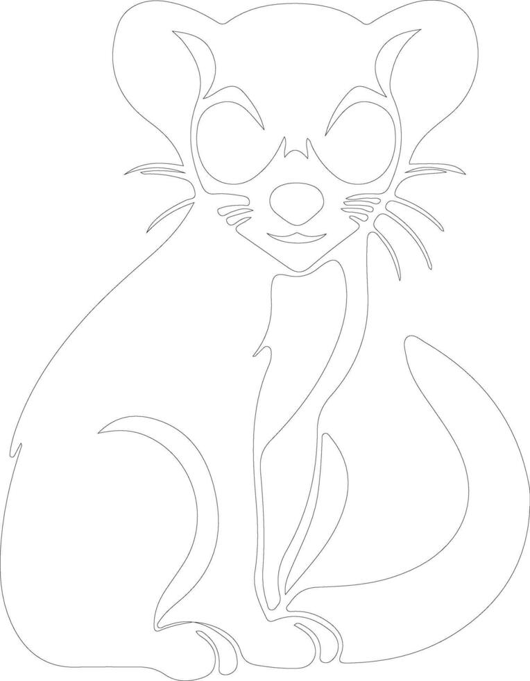 AI generated kinkajou outline silhouette vector