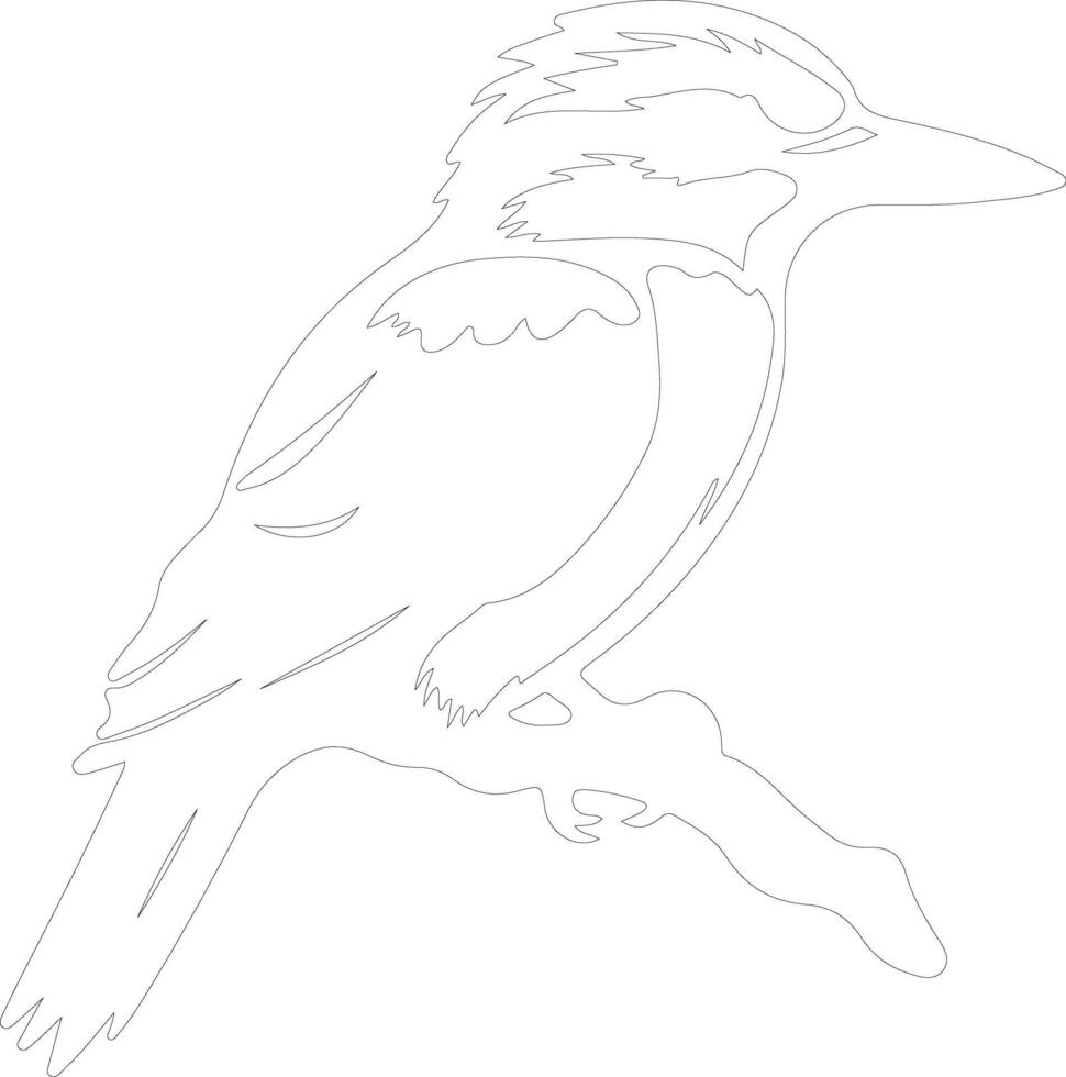 AI generated kookaburra  outline silhouette vector