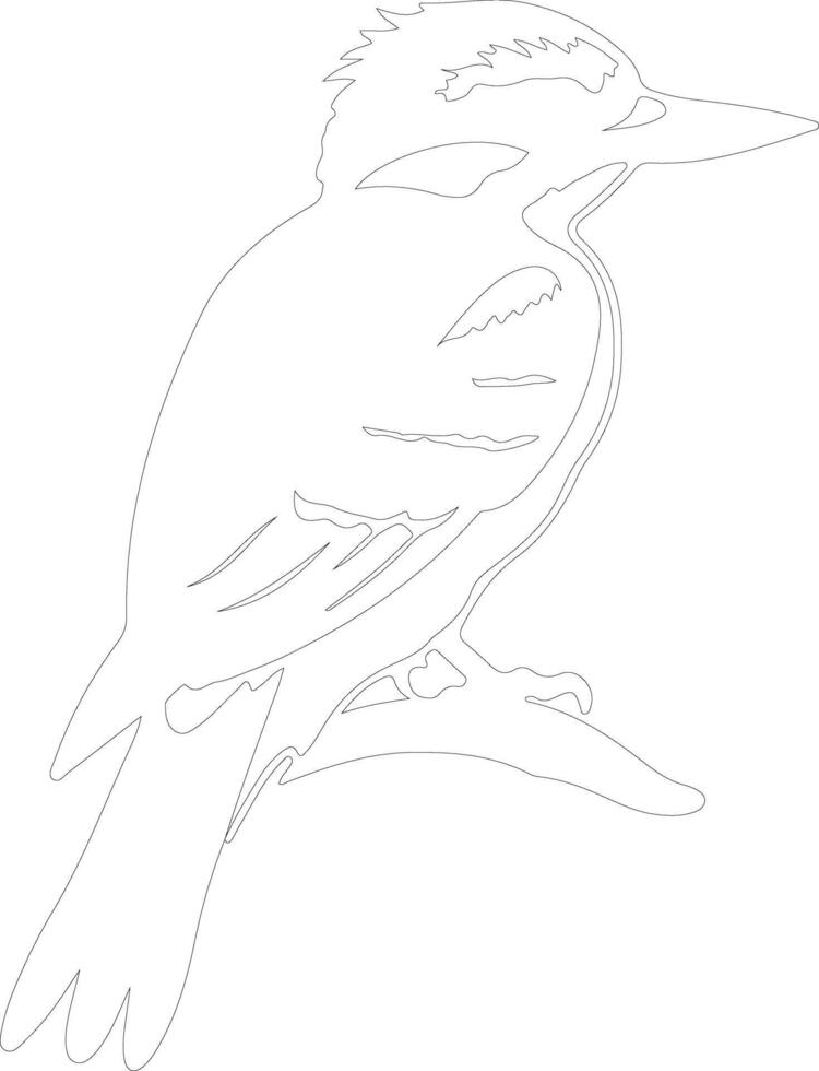 AI generated kookaburra  outline silhouette vector