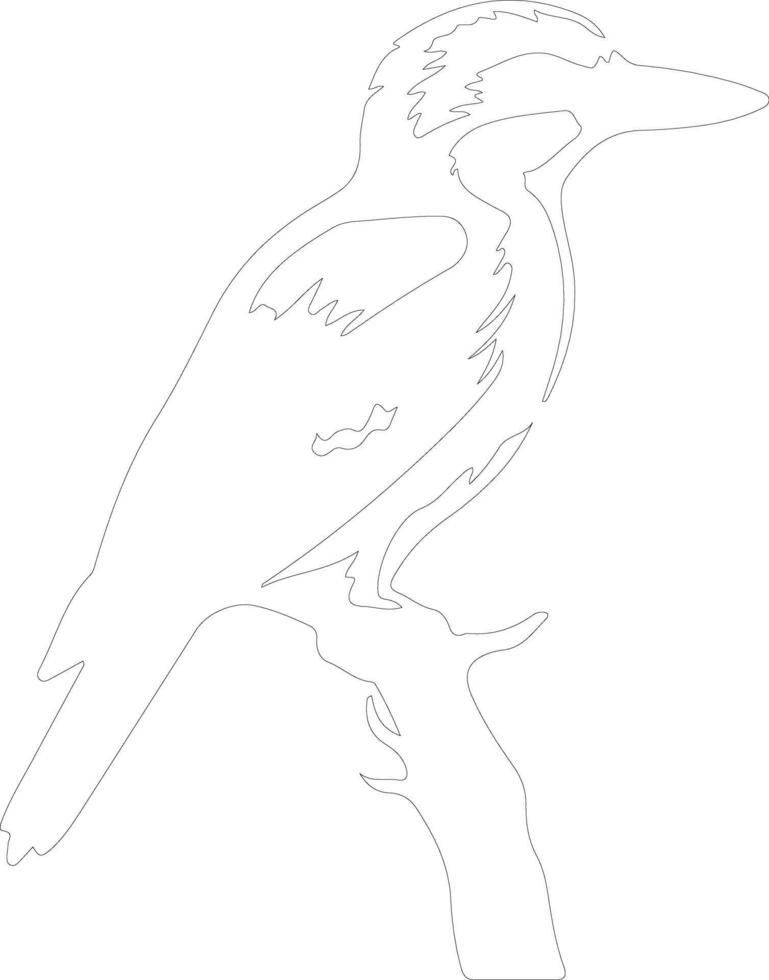 AI generated kookaburra  outline silhouette vector