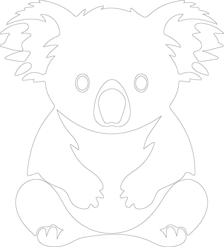 AI generated koala  outline silhouette vector