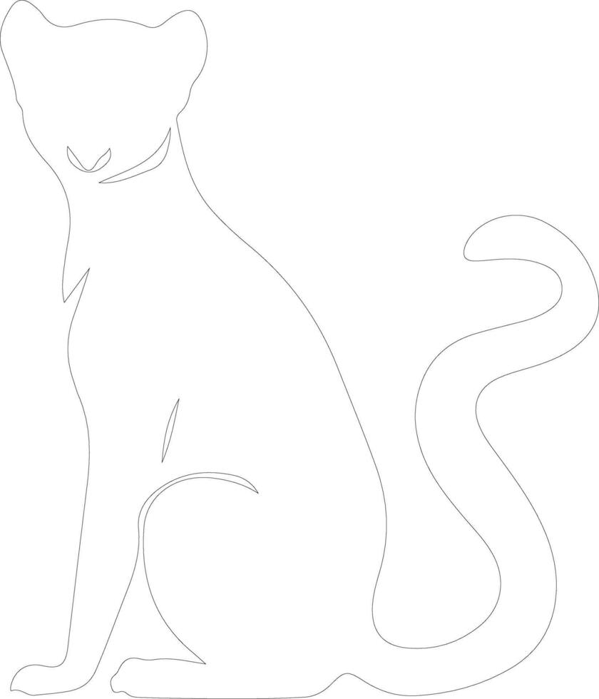 AI generated kinkajou  outline silhouette vector