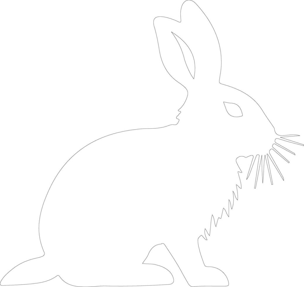 AI generated lagomorph  outline silhouette vector