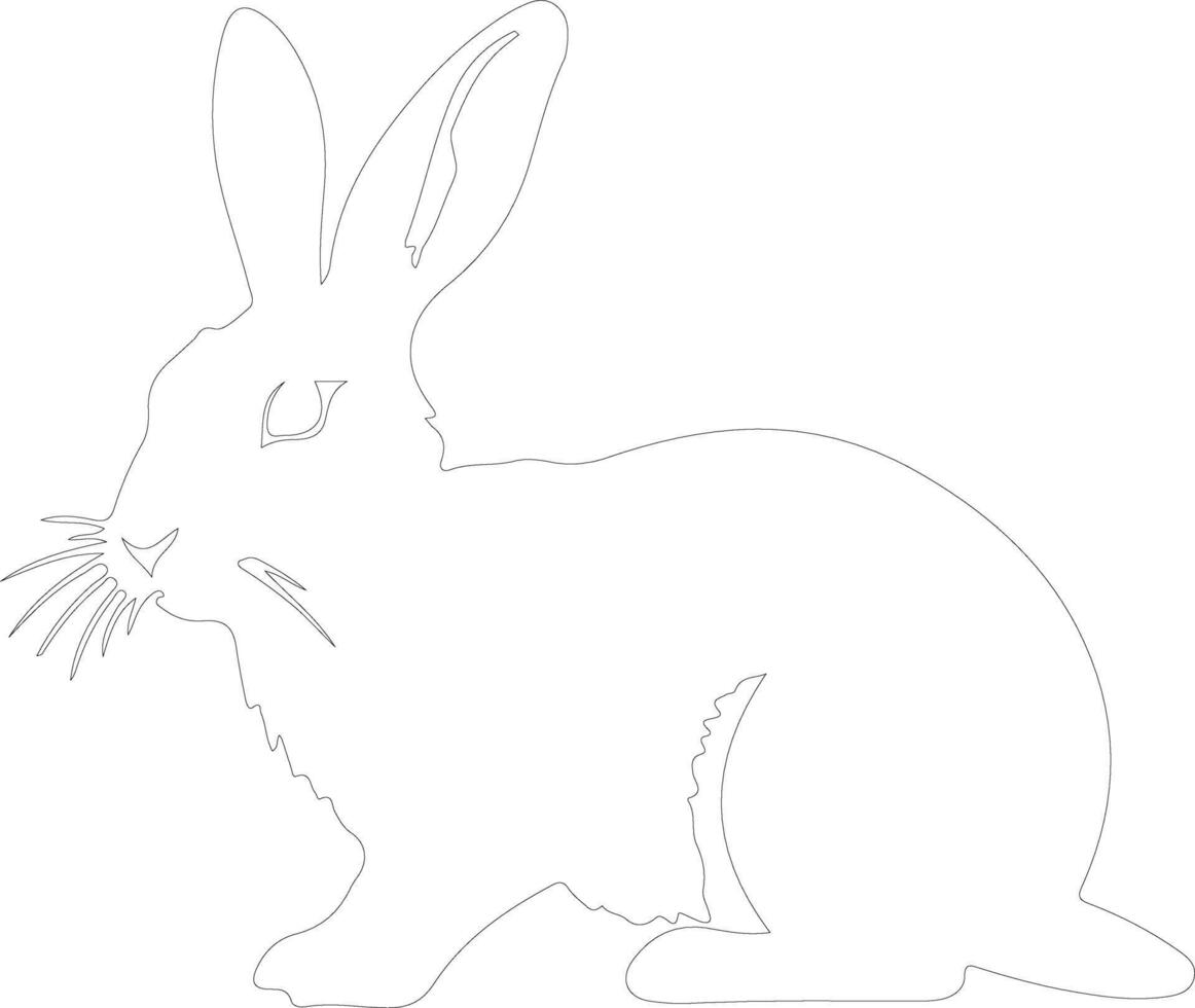 AI generated lagomorph  outline silhouette vector