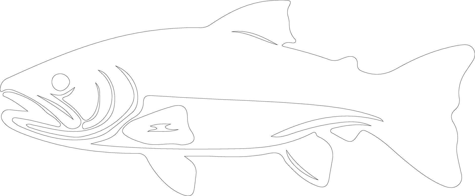 AI generated lake trout  outline silhouette vector