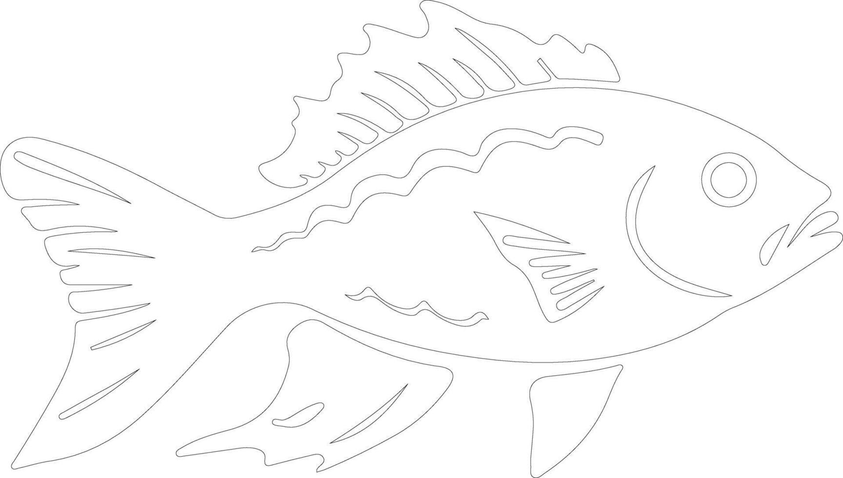 AI generated lanternfish  outline silhouette vector