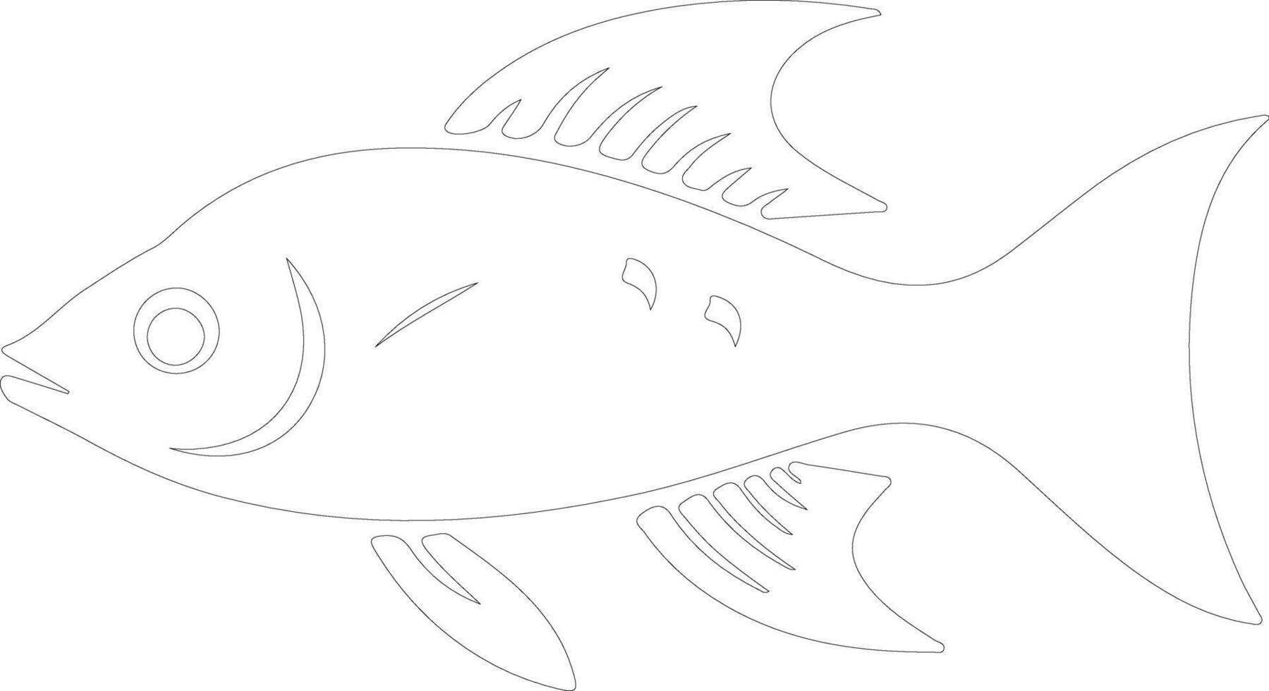 AI generated lanternfish  outline silhouette vector