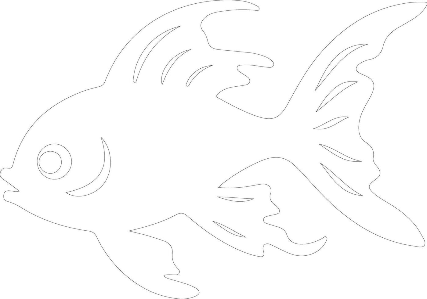 AI generated lanternfish  outline silhouette vector