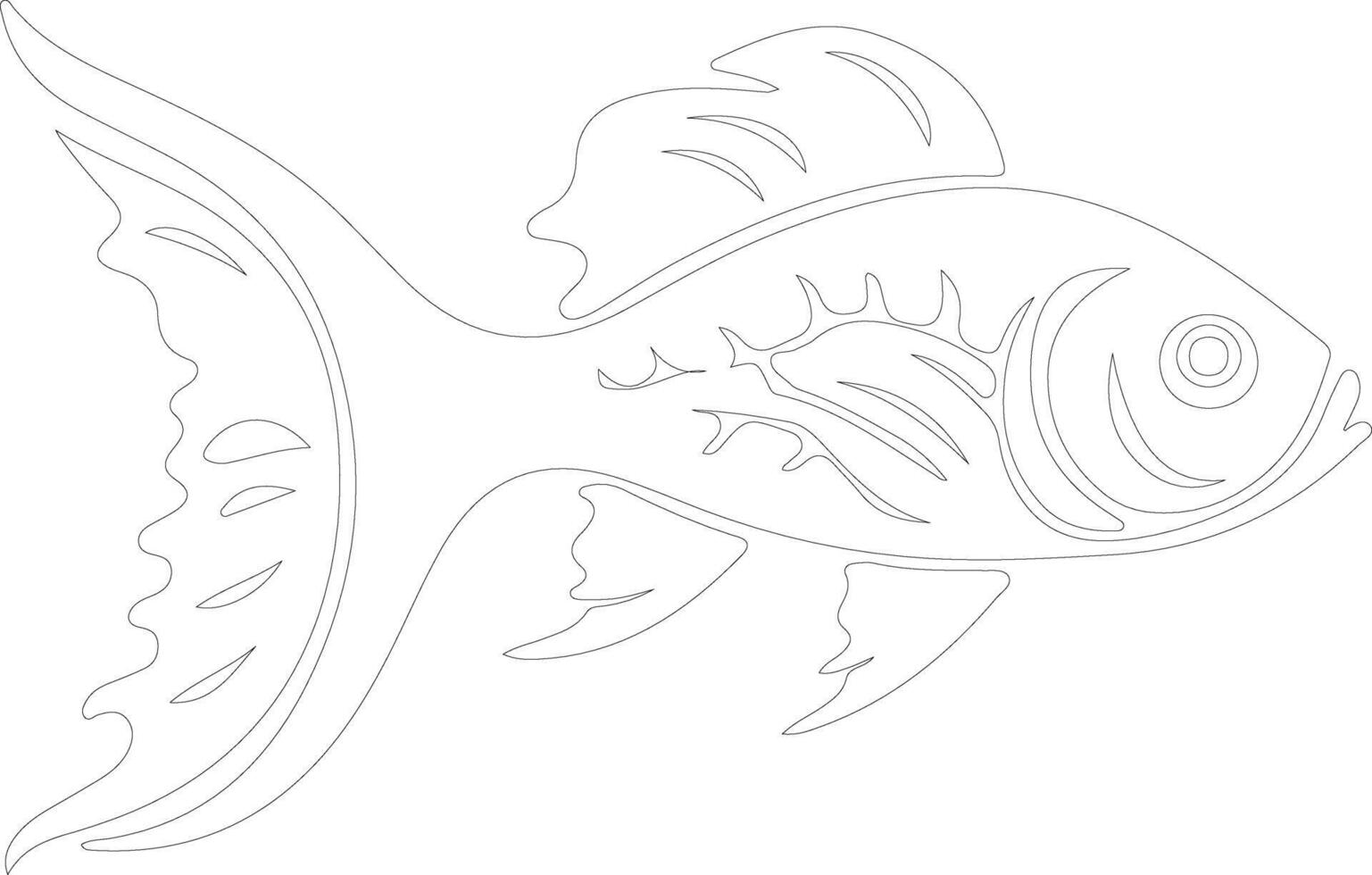 AI generated lanternfish  outline silhouette vector