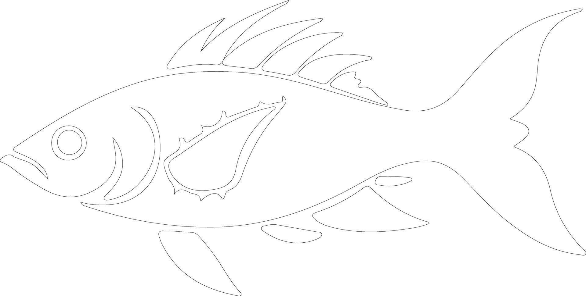 AI generated lanternfish  outline silhouette vector