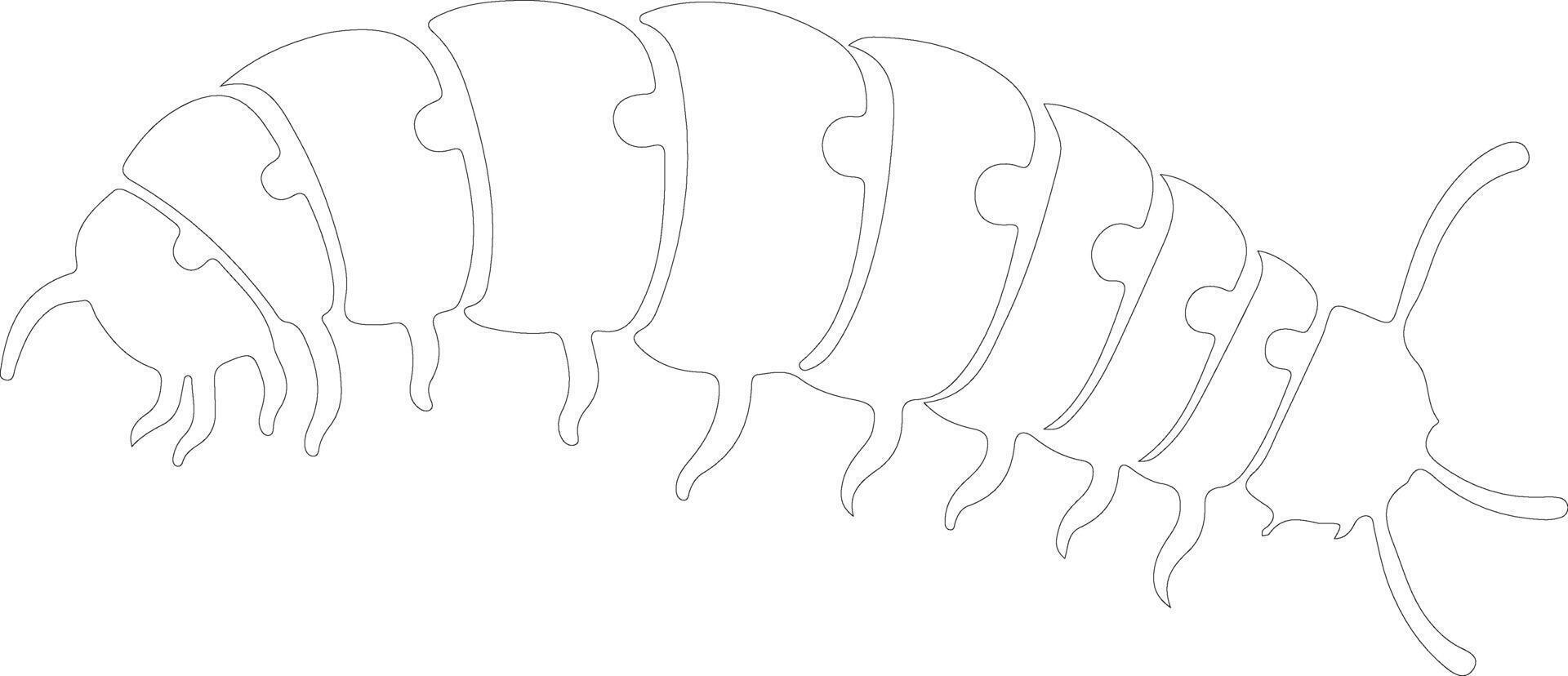 AI generated larva  outline silhouette vector