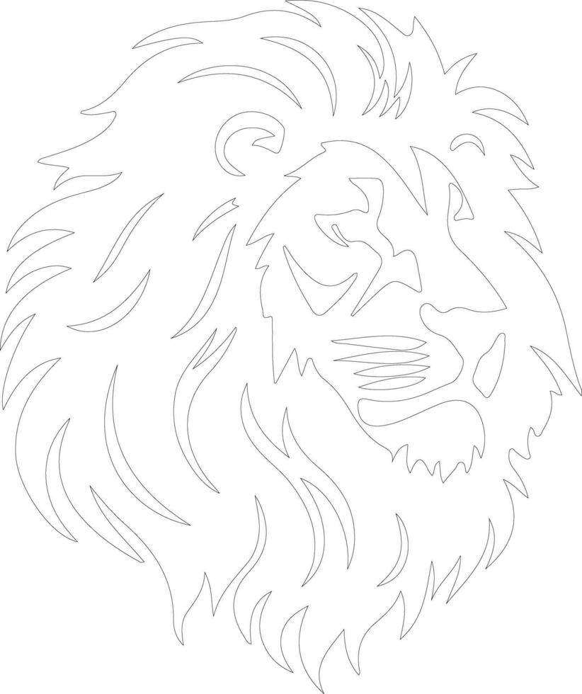 AI generated lion  outline silhouette vector