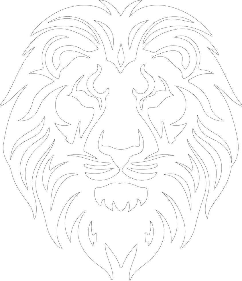 AI generated lion  outline silhouette vector