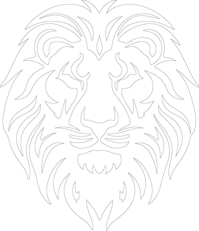 AI generated lion  outline silhouette vector