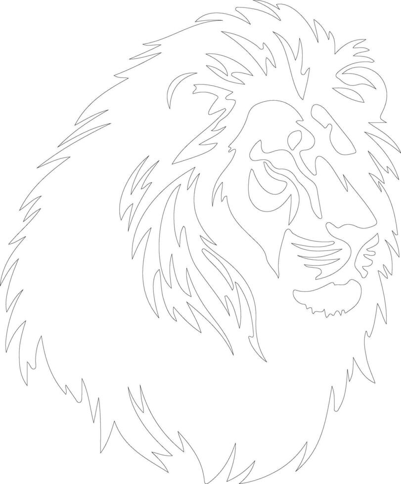 AI generated lion  outline silhouette vector