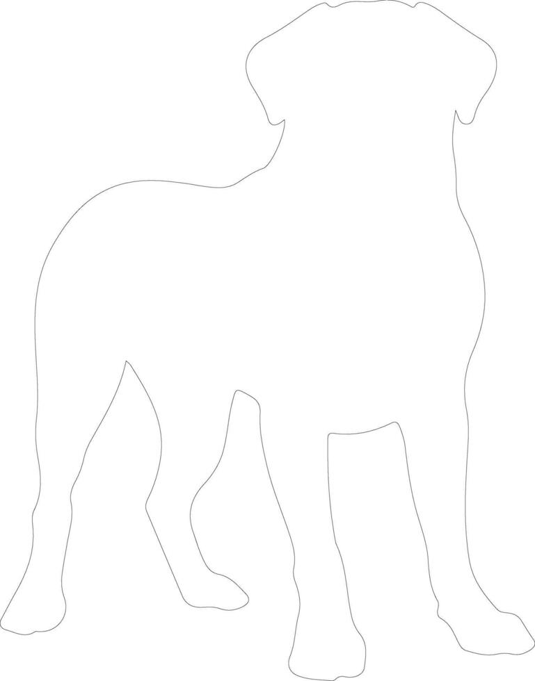 AI generated Mastiff  outline silhouette vector