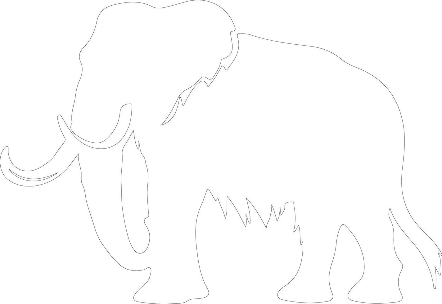 AI generated mastodon outline silhouette vector