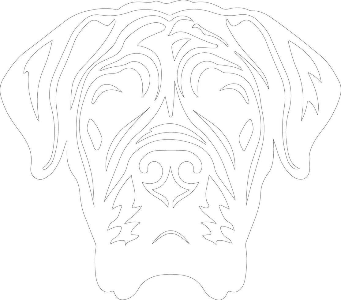 AI generated Mastiff  outline silhouette vector