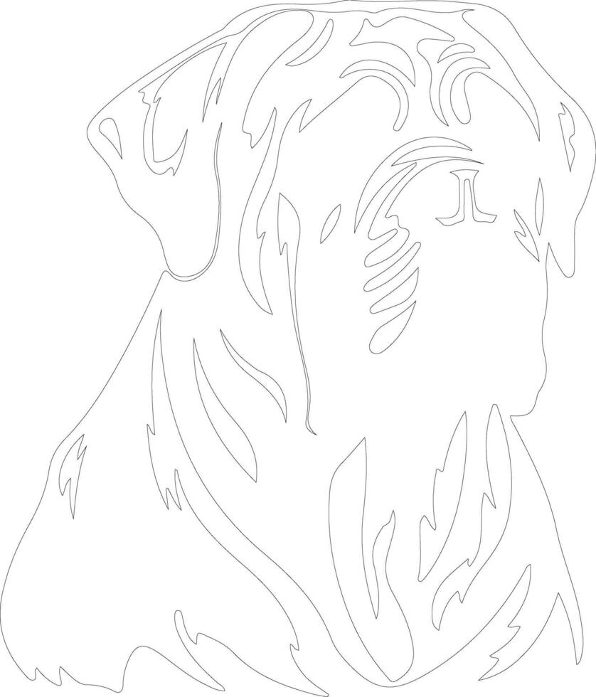 AI generated Mastiff  outline silhouette vector