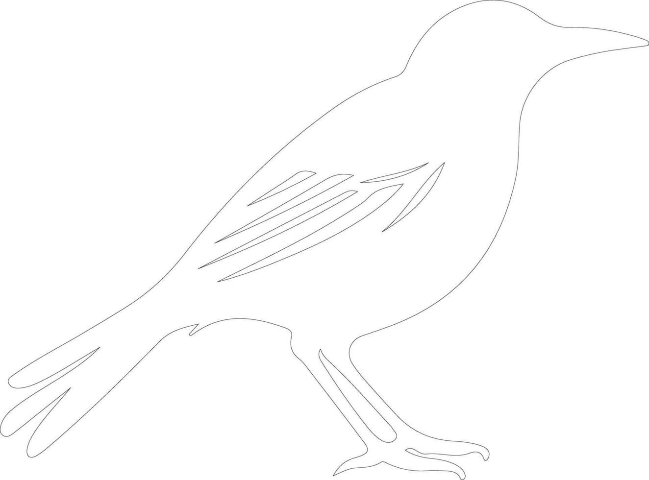 AI generated meadowlark outline silhouette vector