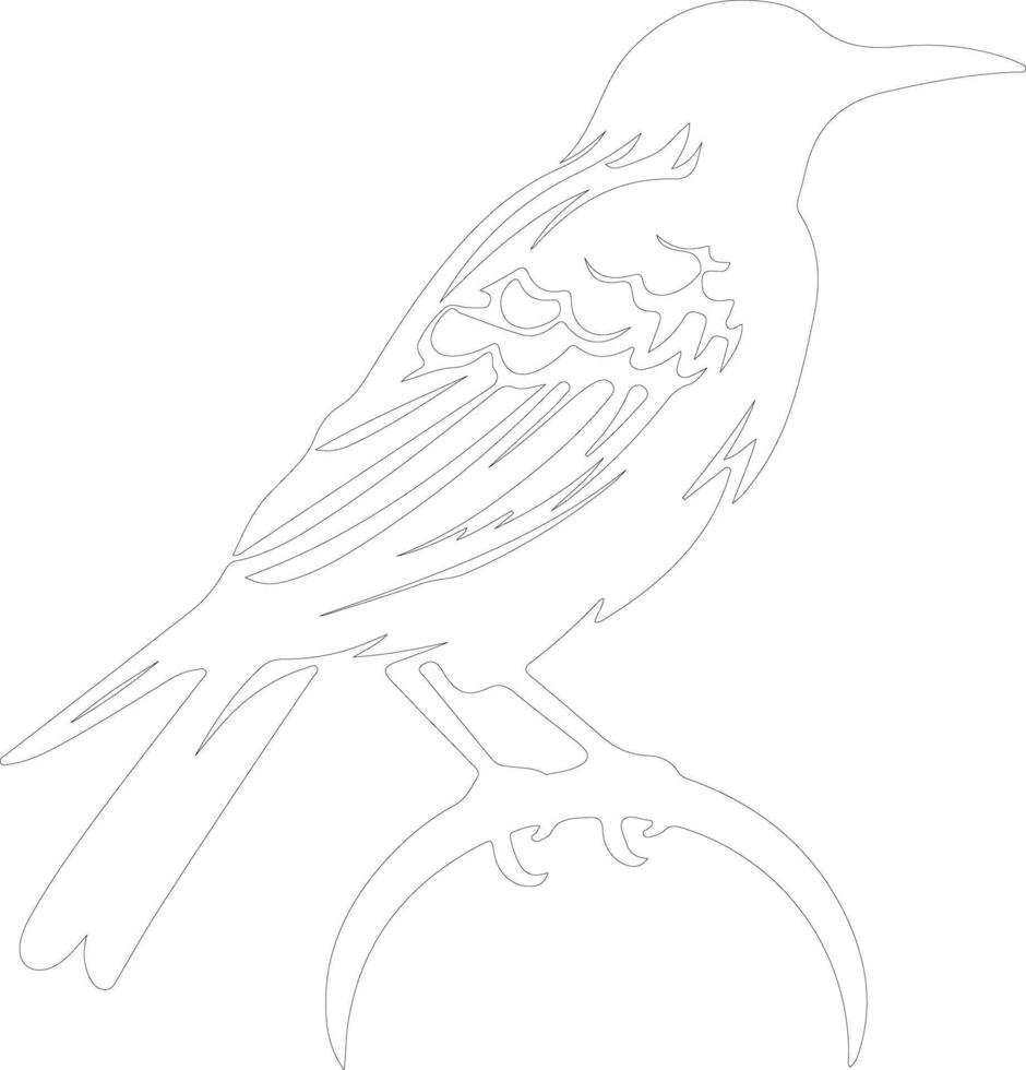 AI generated meadowlark  outline silhouette vector