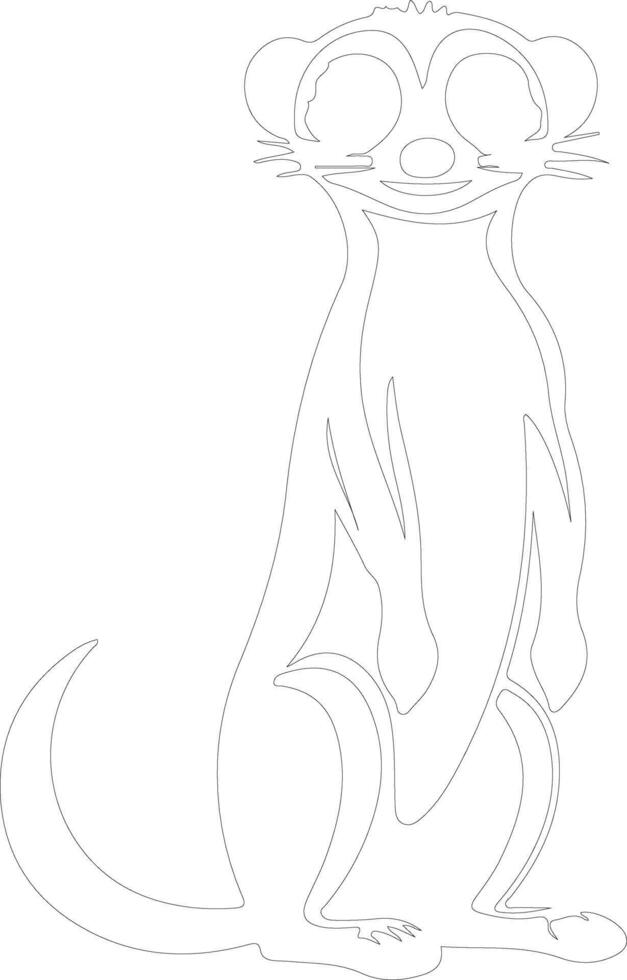 AI generated meerkat  outline silhouette vector