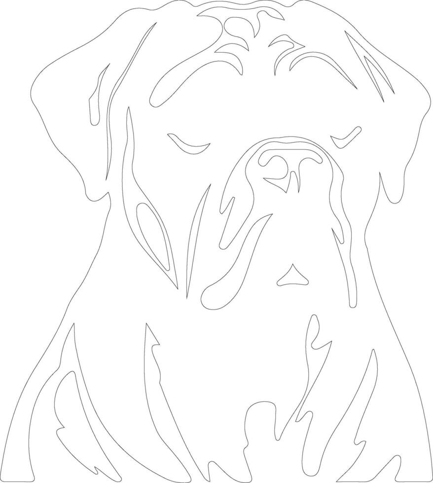 AI generated mastiff  outline silhouette vector