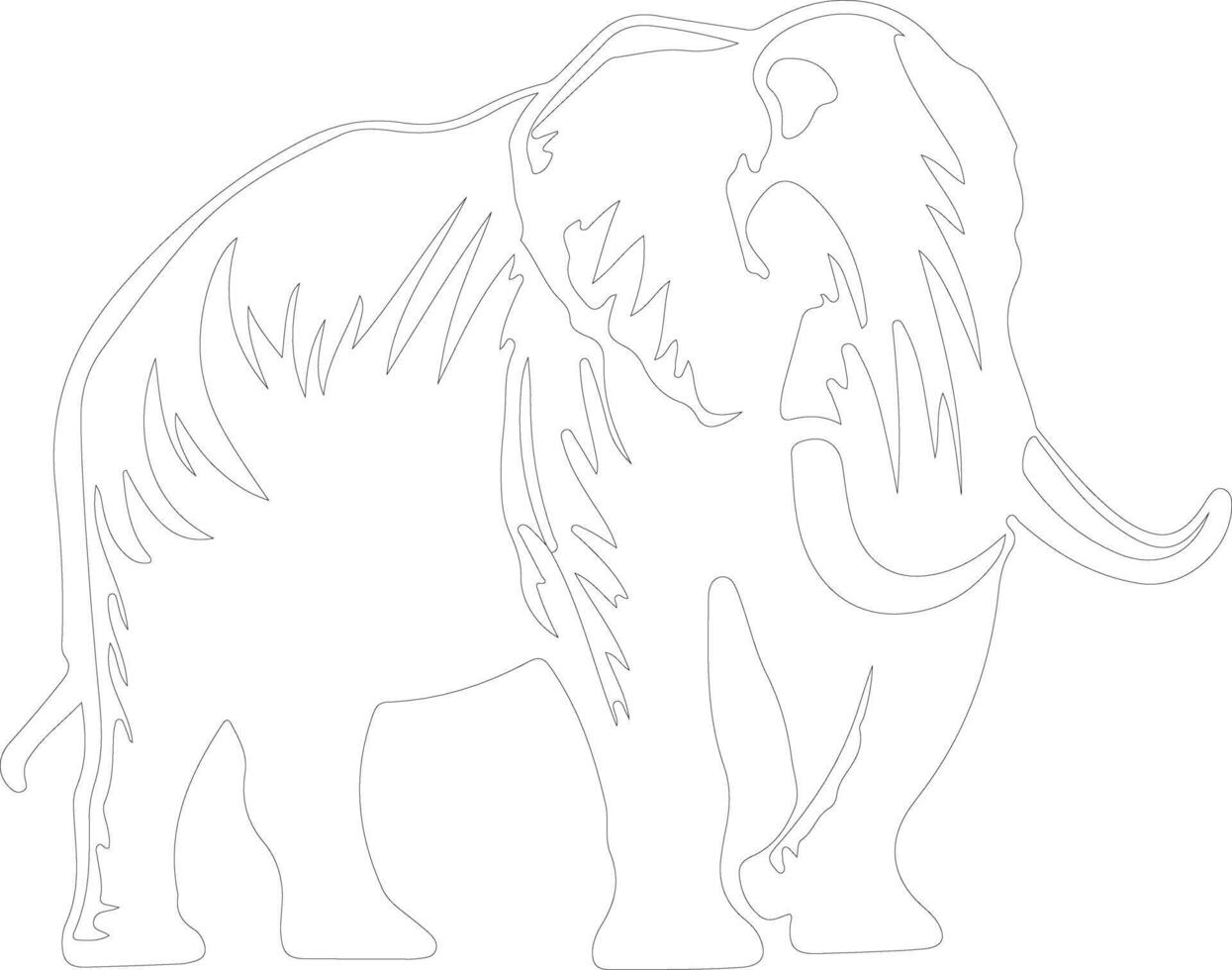 AI generated mastodon  outline silhouette vector