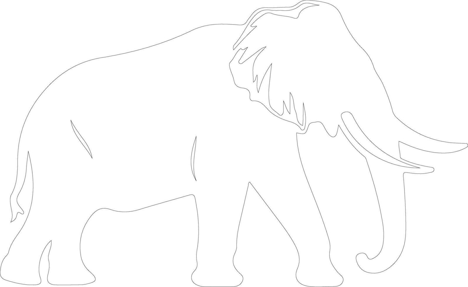AI generated mastodon  outline silhouette vector