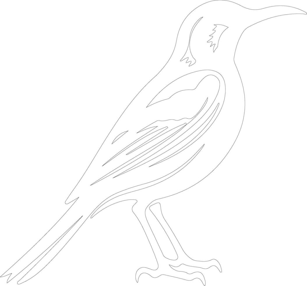 AI generated meadowlark  outline silhouette vector