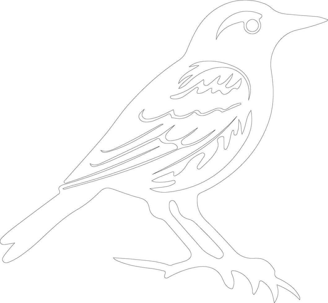 AI generated meadowlark  outline silhouette vector