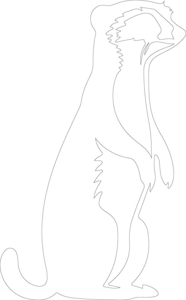 AI generated meerkat  outline silhouette vector