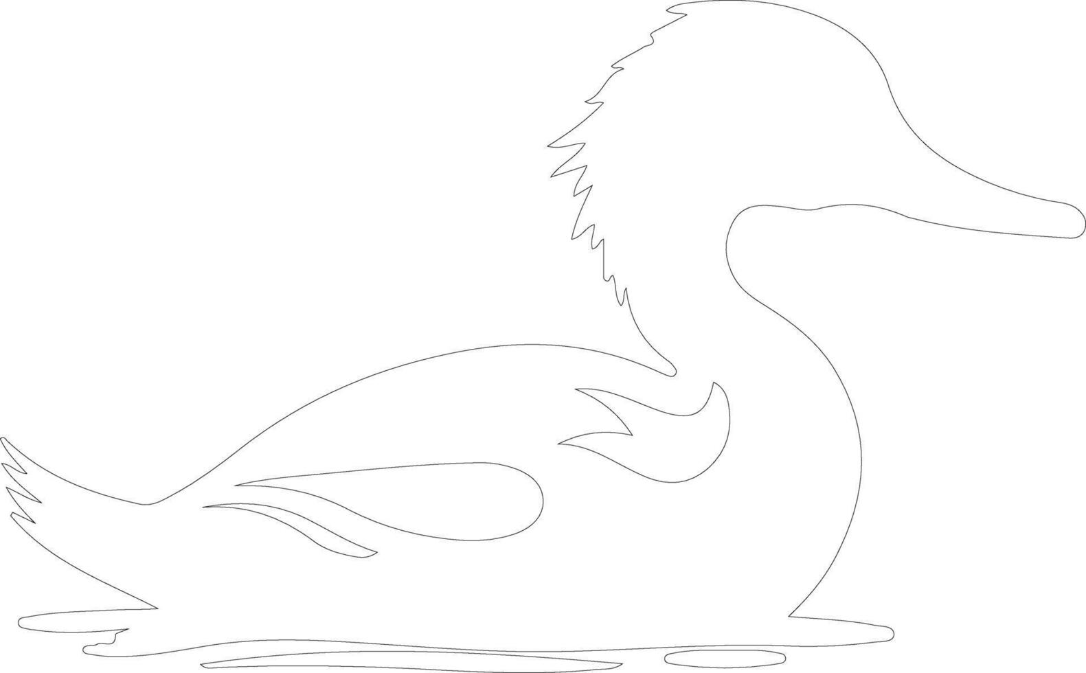 AI generated merganser  outline silhouette vector