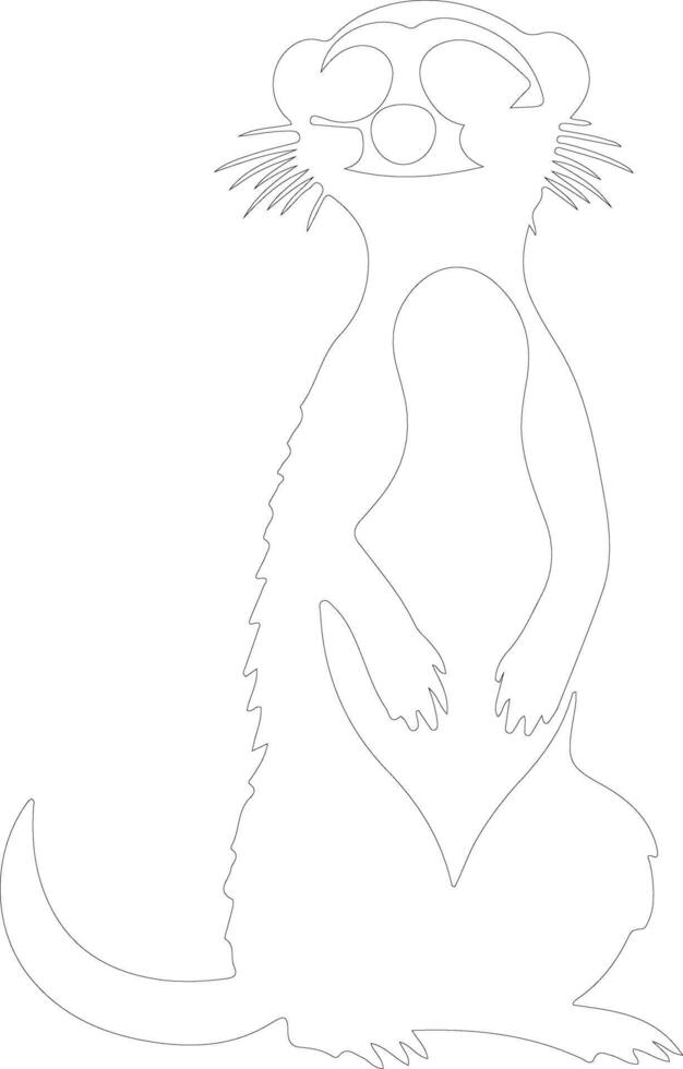 AI generated meerkat  outline silhouette vector