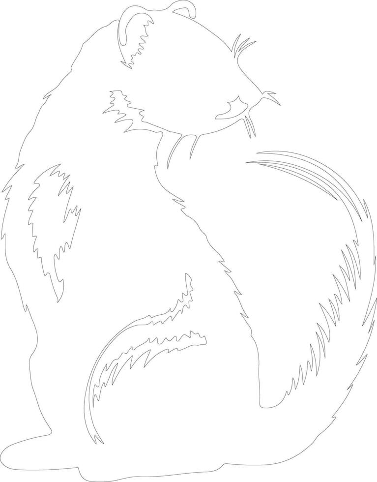 AI generated mink  outline silhouette vector