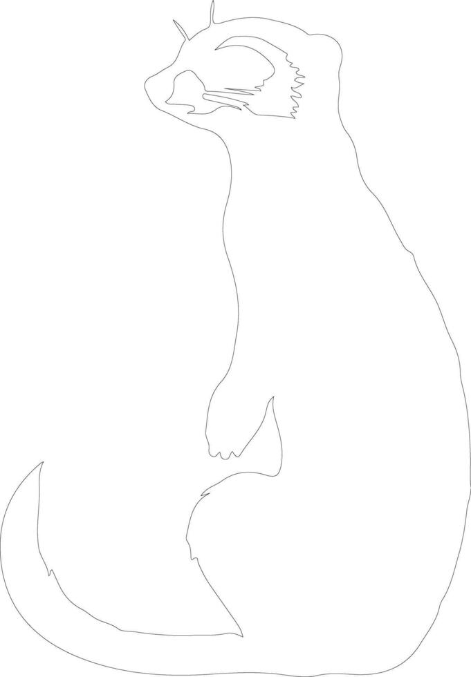 AI generated meerkat  outline silhouette vector