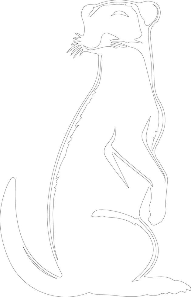 AI generated meerkat  outline silhouette vector