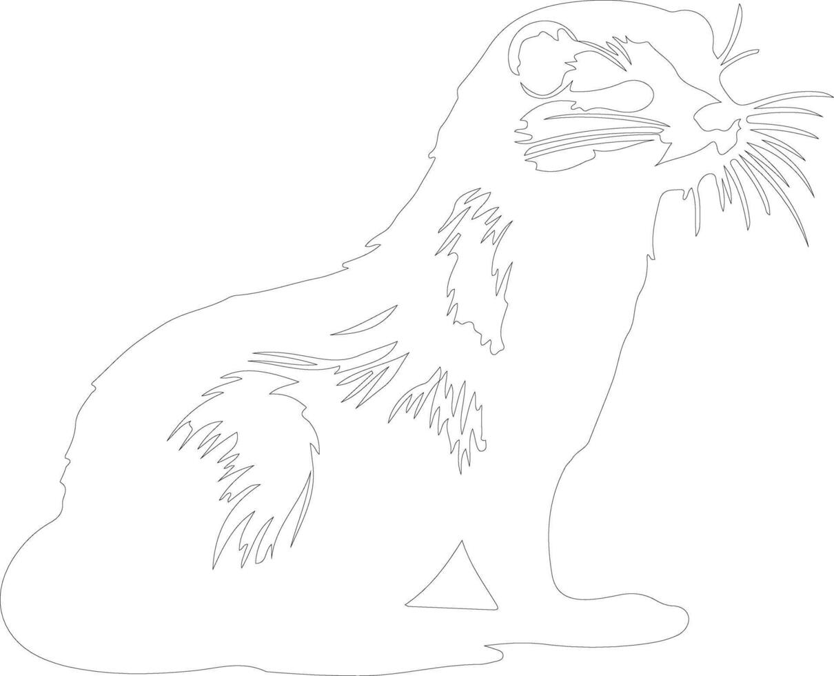 AI generated mink  outline silhouette vector